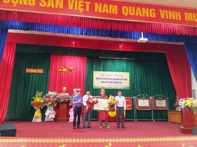 Lễ đón nhận bằng di tích lịch sử văn hóa cấp tỉnh nhà thờ Tống Nguyên Kế - thôn Vĩnh Hòa